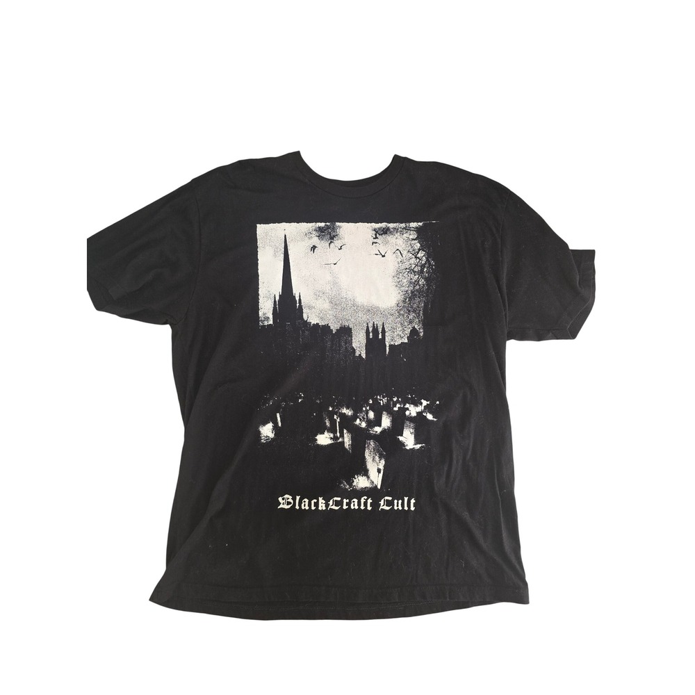 BlackCraft Cult Cemetery Gothic Cathedral Graphic T-Shirt Black Mens XL